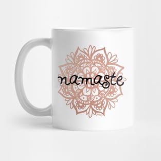 Namaste Rose Gold Mandala Mug